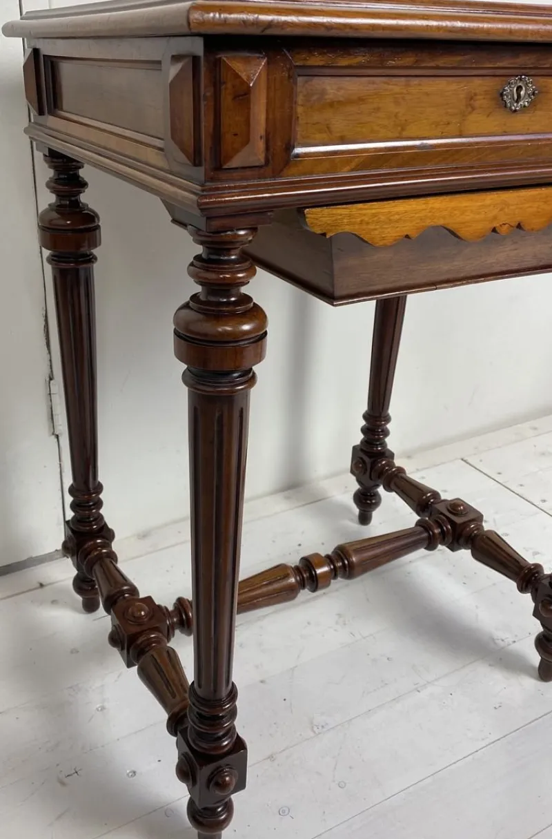 Pamono Antique German Walnut Sewing Table> Worktables & Workbenches