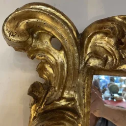 New Pamono Antique Gilded Frame Mirror, 1700s