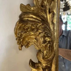 New Pamono Antique Gilded Frame Mirror, 1700s