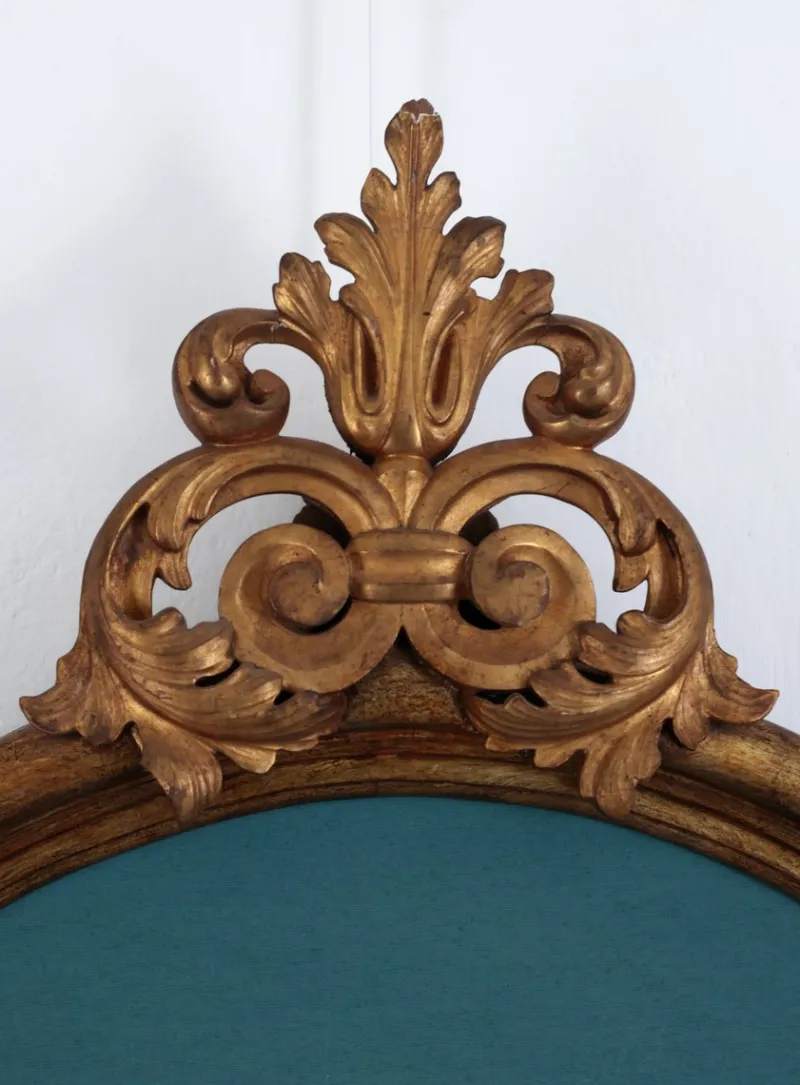 Pamono Antique Gilded Headboard with Louis XIV Style Central Decoration, 1950s> Beds & Bedroom Sets