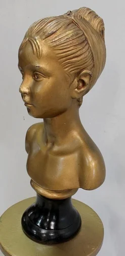Clearance Pamono Antique Gilded Plaster Twisted Column and Bust of a Girl
