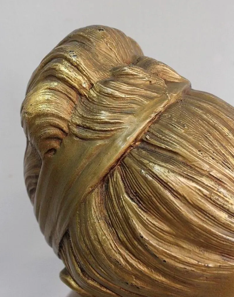 Clearance Pamono Antique Gilded Plaster Twisted Column and Bust of a Girl