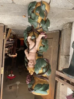 Pamono Antique Gilded Wooden Column, 1800s><noscript><img width=