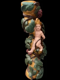 Pamono Antique Gilded Wooden Column, 1800s><noscript><img width=