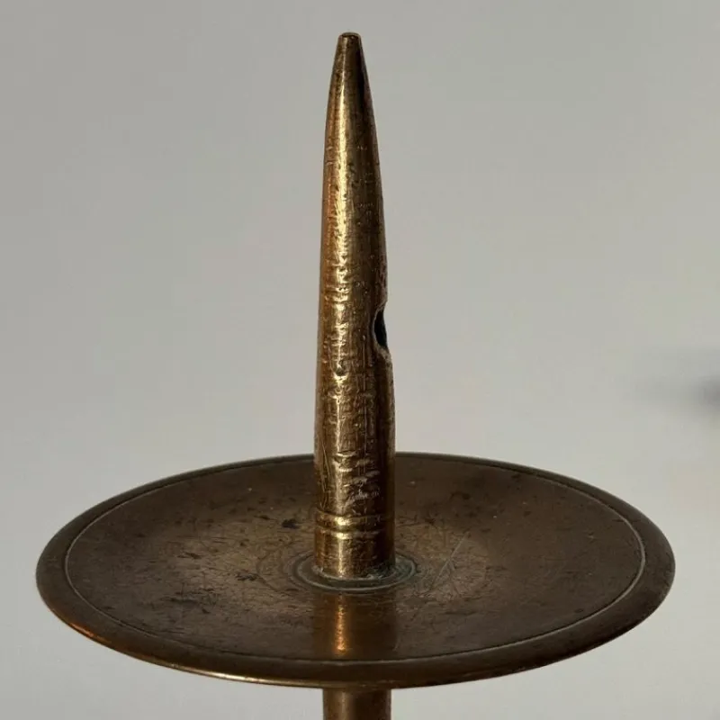 New Pamono Antique Gilt Bronze Candlestick, 1500s