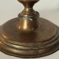New Pamono Antique Gilt Bronze Candlestick, 1500s