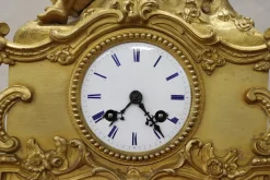 Pamono Antique Gilt Bronze Table Clock, 19th Century> Clocks