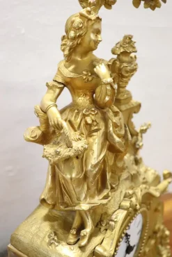 Pamono Antique Gilt Bronze Table Clock, 19th Century><noscript><img width=