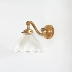 Pamono Antique Glass Wall Light from Holophane, 1950s> Wall Lights & Sconces