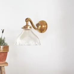 Pamono Antique Glass Wall Light from Holophane, 1950s> Wall Lights & Sconces