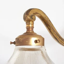 Pamono Antique Glass Wall Light from Holophane, 1950s><noscript><img width=