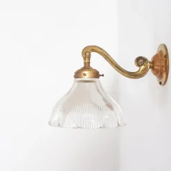 Pamono Antique Glass Wall Light from Holophane, 1950s><noscript><img width=