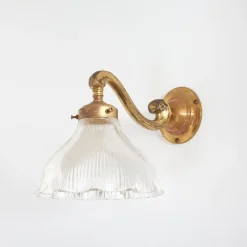 Pamono Antique Glass Wall Light from Holophane, 1950s><noscript><img width=