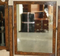 Pamono Antique Gothic Burr & Burl Dressing Table with Brass Fittings><noscript><img width=