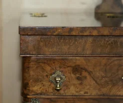 Pamono Antique Gothic Burr & Burl Dressing Table with Brass Fittings><noscript><img width=