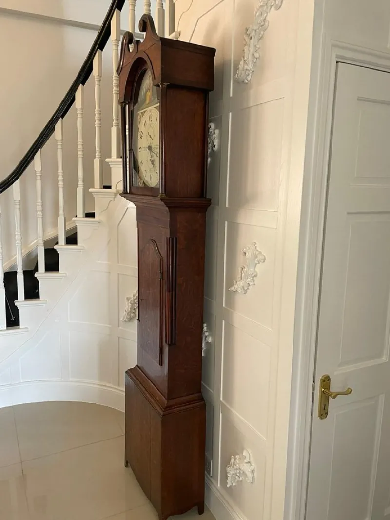 Pamono Antique Grandfather Clock in Oak and Mahogany by W. Prior for Skipton> Clocks