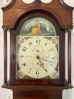 Pamono Antique Grandfather Clock in Oak and Mahogany by W. Prior for Skipton><noscript><img width=