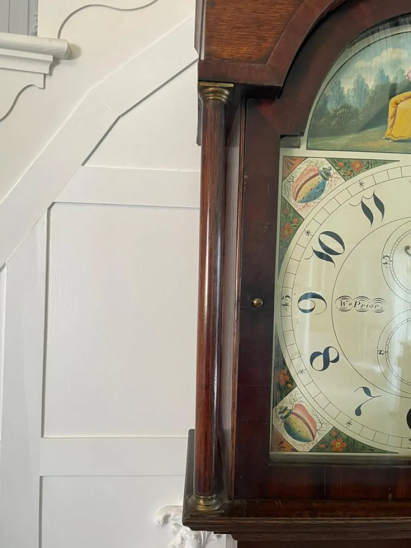 Pamono Antique Grandfather Clock in Oak and Mahogany by W. Prior for Skipton> Clocks