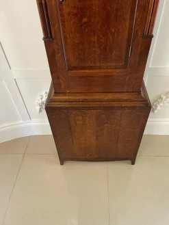 Pamono Antique Grandfather Clock in Oak and Mahogany by W. Prior for Skipton><noscript><img width=