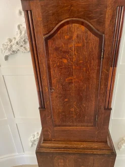 Pamono Antique Grandfather Clock in Oak and Mahogany by W. Prior for Skipton><noscript><img width=
