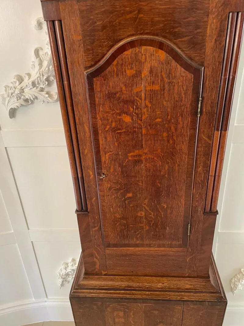 Pamono Antique Grandfather Clock in Oak and Mahogany by W. Prior for Skipton> Clocks