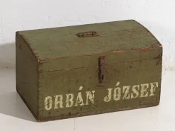 Pamono Antique Green Chest, 1920s> Trunks Crates & Baskets