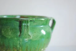 Discount Pamono Antique Green Glazed Terracotta Planter, 1890s