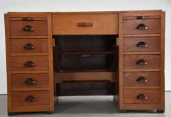 Pamono Antique Haagse School Oak Work Desk, 1920s> Desks