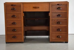 Pamono Antique Haagse School Oak Work Desk, 1920s><noscript><img width=