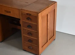 Pamono Antique Haagse School Oak Work Desk, 1920s><noscript><img width=