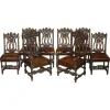 Pamono Antique Hand Carved Armorial Crest Coat of Arms Jacobean Dining Chairs, Set of 8> Side Chairs & Dining Chairs