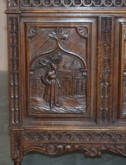 Online Pamono Antique Hand Carved Continental Oak Frame Bedstead
