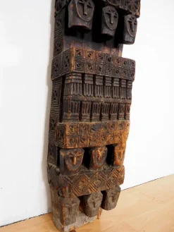 Pamono Antique Hand-Carved Wooden Pillar Column, Afghanistan / Pakistan, 1890s><noscript><img width=