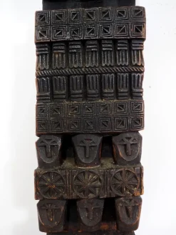 Pamono Antique Hand-Carved Wooden Pillar Column, Afghanistan / Pakistan, 1890s><noscript><img width=
