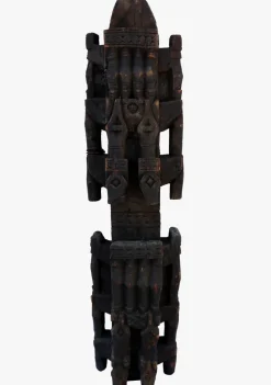 Pamono Antique Hand-Carved Wooden Pillar Column, Afghanistan / Pakistan, 1890s