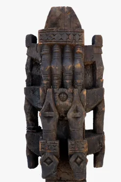 Pamono Antique Hand-Carved Wooden Pillar Column, Afghanistan / Pakistan, 1890s