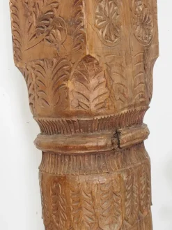 Pamono Antique Hand-Carved Wooden Pillar Column, Swat Valley Pakistan, 1890s><noscript><img width=