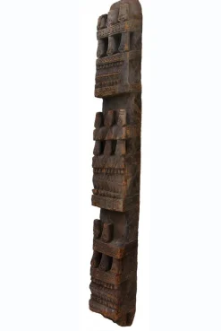 Clearance Pamono Antique Hand-Carved Wooden Pillar Column, Nuristan, Afghanistan, 1890s