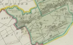 New Pamono Antique Hand-Colored Map of Eastern Friesland by Von Reilly, 1791