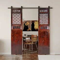 Online Pamono Antique Handmade Handcarved Sliding Door Panels, Japan, 1920s, Set of 2