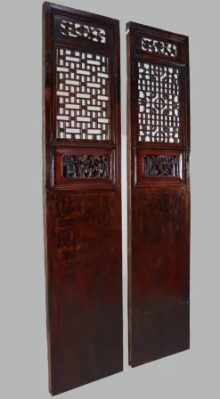 Online Pamono Antique Handmade Handcarved Sliding Door Panels, Japan, 1920s, Set of 2
