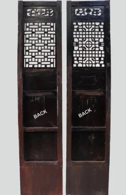 Online Pamono Antique Handmade Handcarved Sliding Door Panels, Japan, 1920s, Set of 2