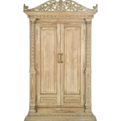 Clearance Pamono Antique Indian Double-Leaf Door in Carved Solid Wood