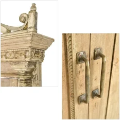 Clearance Pamono Antique Indian Double-Leaf Door in Carved Solid Wood