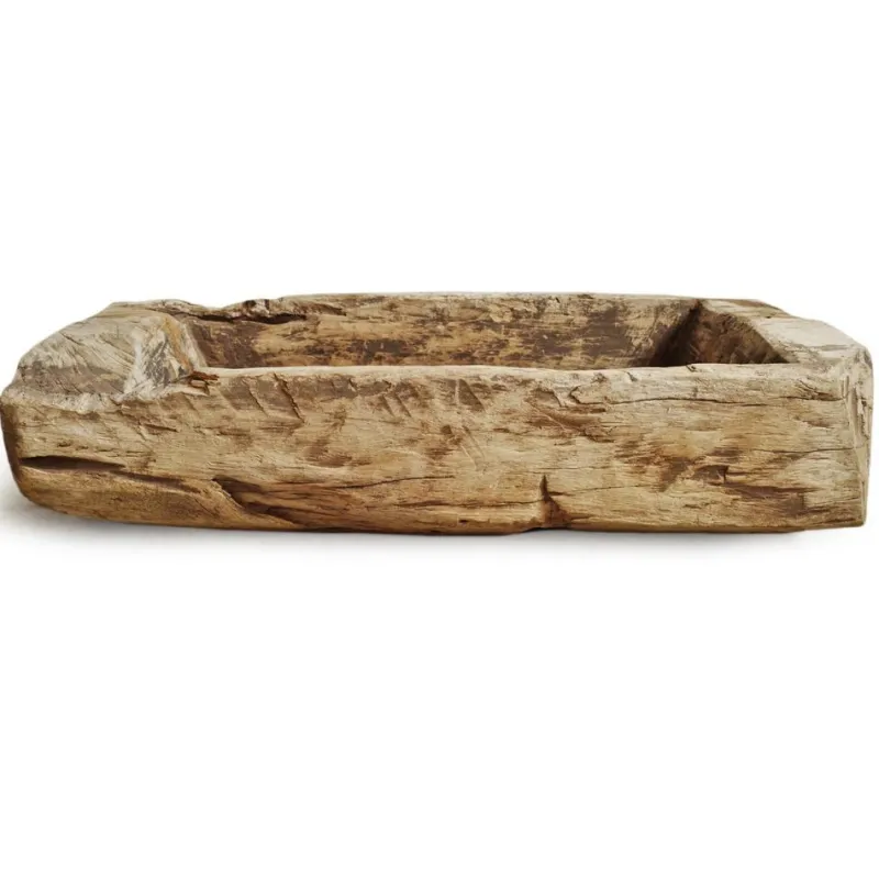 Pamono Antique Indian Narrow Wood Trough> Garden Accessories