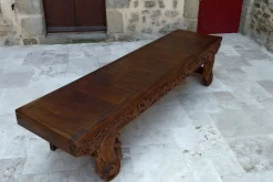 Pamono Antique Indonesian Bench in Carved Wood, 1890s><noscript><img width=