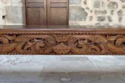 Pamono Antique Indonesian Bench in Carved Wood, 1890s><noscript><img width=