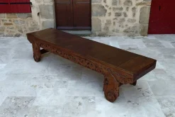 Pamono Antique Indonesian Bench in Carved Wood, 1890s><noscript><img width=