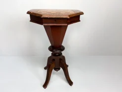 Pamono Antique Inlaid Chess Trumpet Sewing Table><noscript><img width=