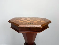 Pamono Antique Inlaid Chess Trumpet Sewing Table><noscript><img width=